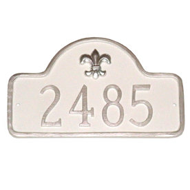 Petite plaque d'adresse sur 1 ligne, Taupe / Blanc