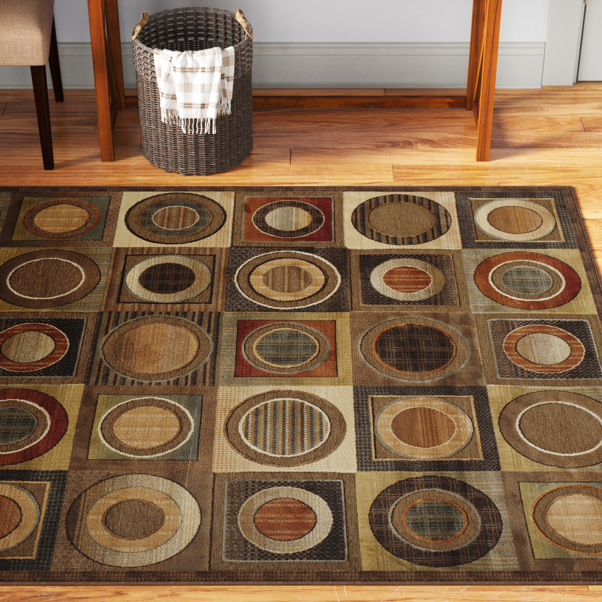 Munich Geometric Beige/Brown Area Rug Andover Mills Rug Size: Rectangle 7'8 x 10'4