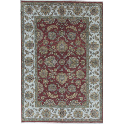 Tapis rouille et ivoire noué à la main de haute qualité