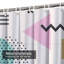 Rideau de douche imperméable à motif abstrait géométrique avec 12 crochets-495284076