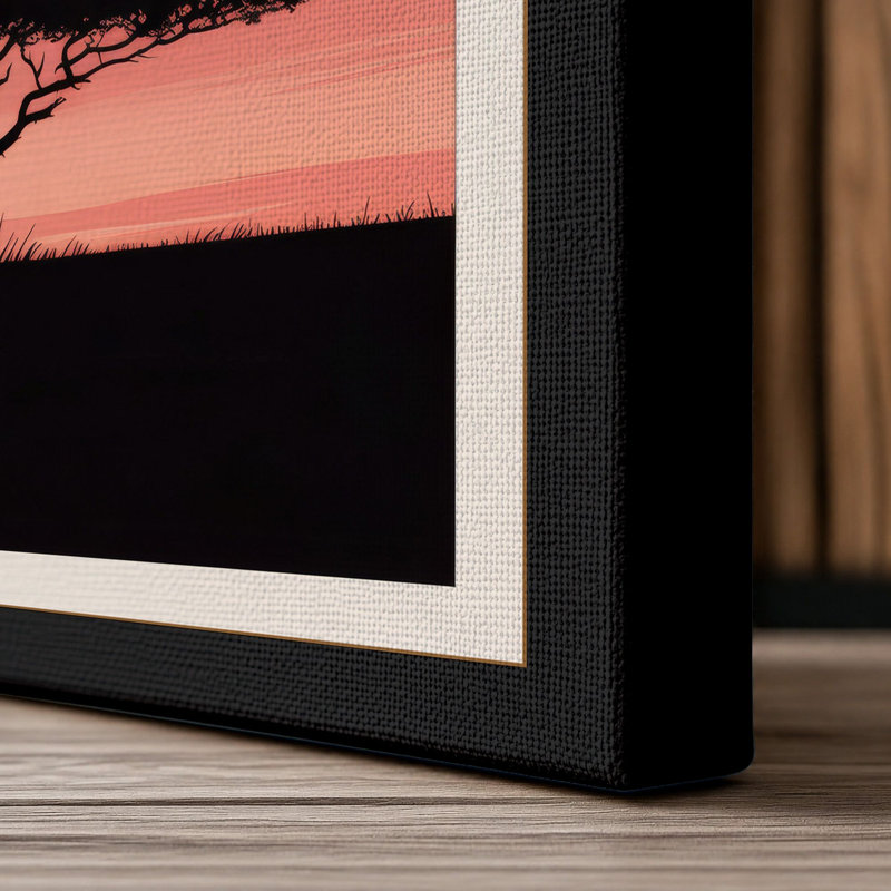 Serenity at Dusk Minimalist - Wrapped Canvas, 36x24 - 91.4 x 61.0 cm, Black Border