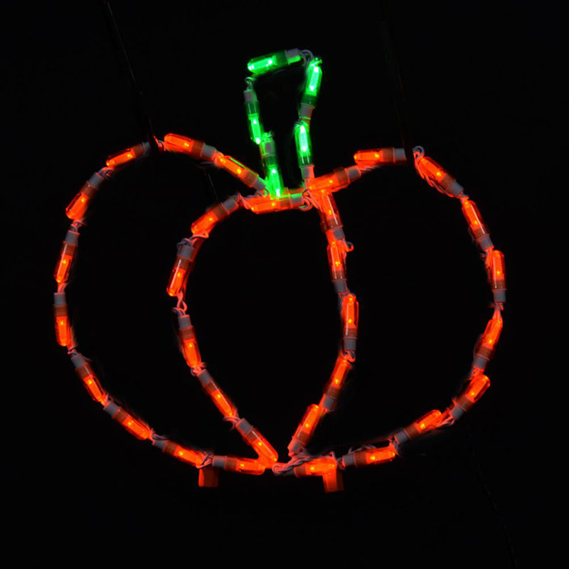 Présentoir lumineux à del citrouille, H 11 po x l 12 po