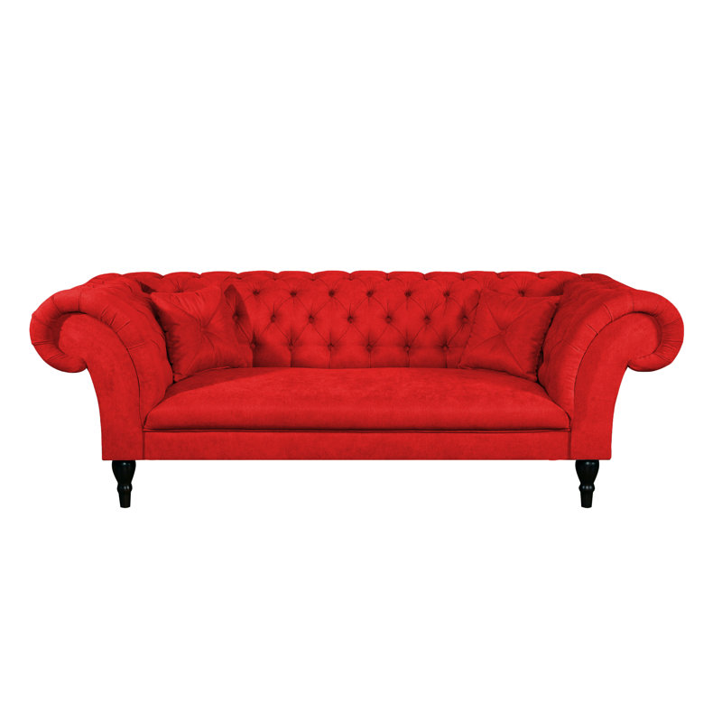 Velvet Sofa, Fire engine red, No