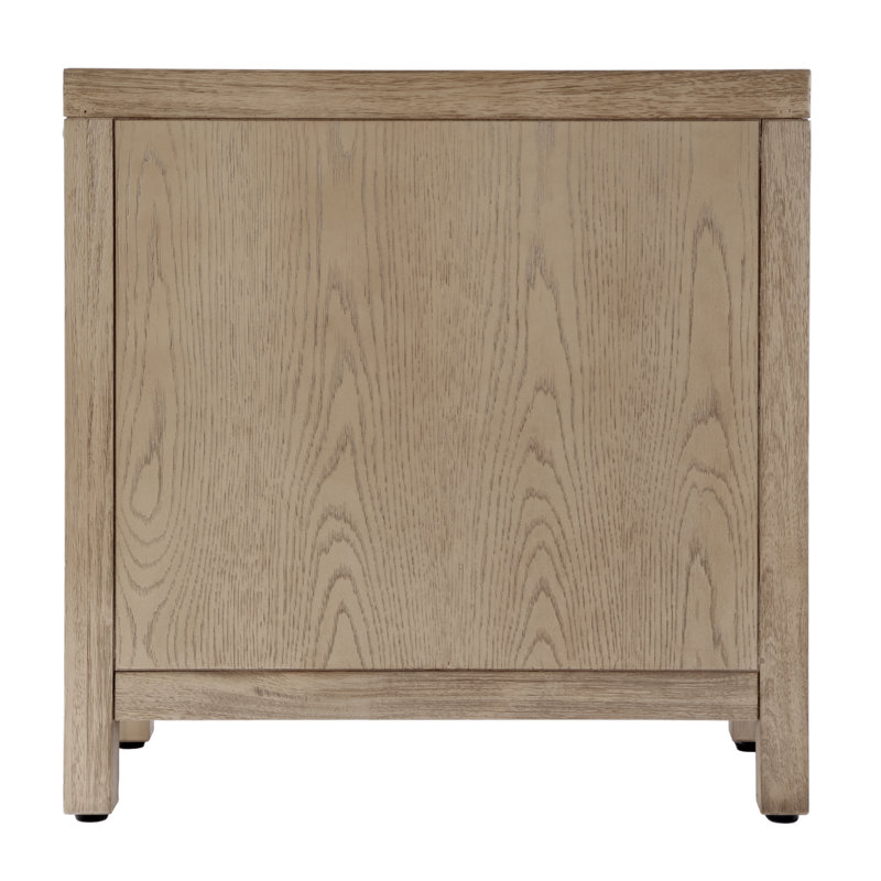 Nora 12 in. W Wood 1 Door End Table with Pull-Out Tray, Light Oak