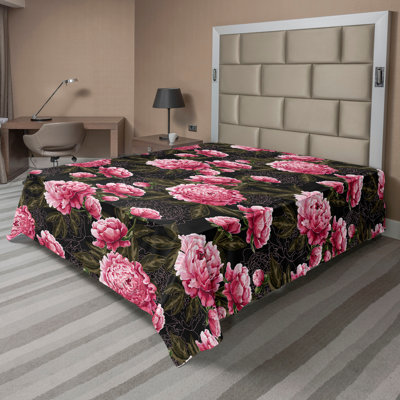 Drap plat Ambesonne, motif exotique à feuilles, Californie