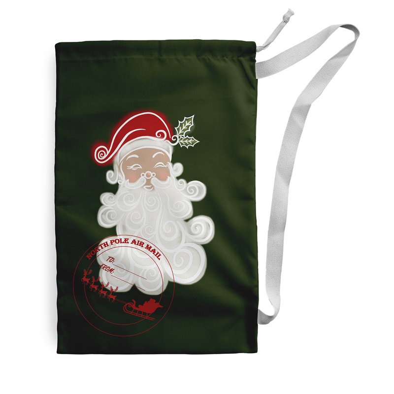 Père Noël sac de père Noël, Vert, H 29 po x l 18 po