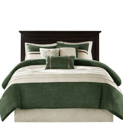 7 Piece Comforter In - Faux Suede For King With And Bed Skirt Pc Decorative Pillows Machine Washable