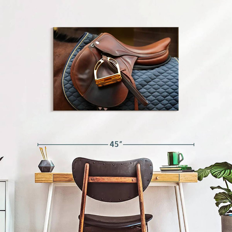 Mehar Brown Leather Saddle, 24" H x 36" W