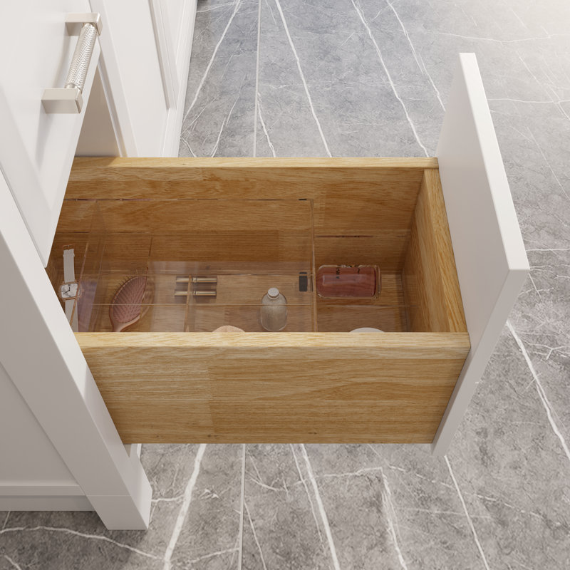 Meuble-lavabo simple en bois massif l 48 po x P 22 po Capri III, Blanc, 48"