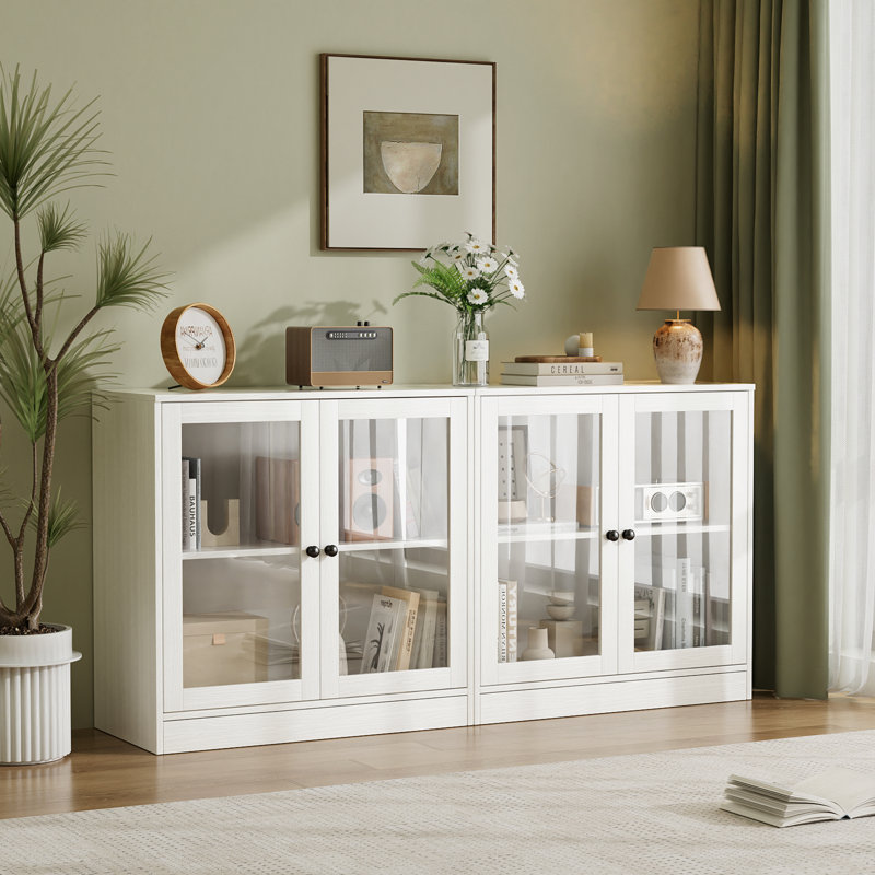 Marta 32"H 2-Door Accent Cabinet, White