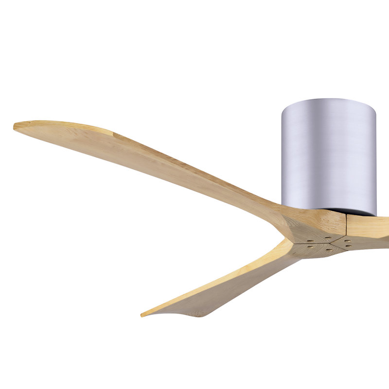 Ventilateur de plafond à 3 pales Olivier, Nickel brossé, Ton érable clair, 72"