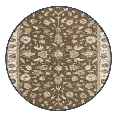 Tapis brun Tabriz lavable à la machine