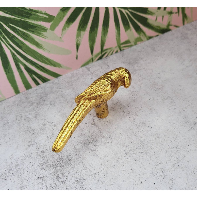 Gold Parrot Cabinet Knob
