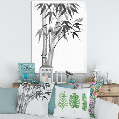 " Vintage Monochrome Bamboo " Painting Print