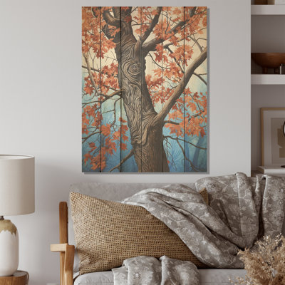 Érable Whisper Tree I - érable sur bois, art sur bois de pin naturel