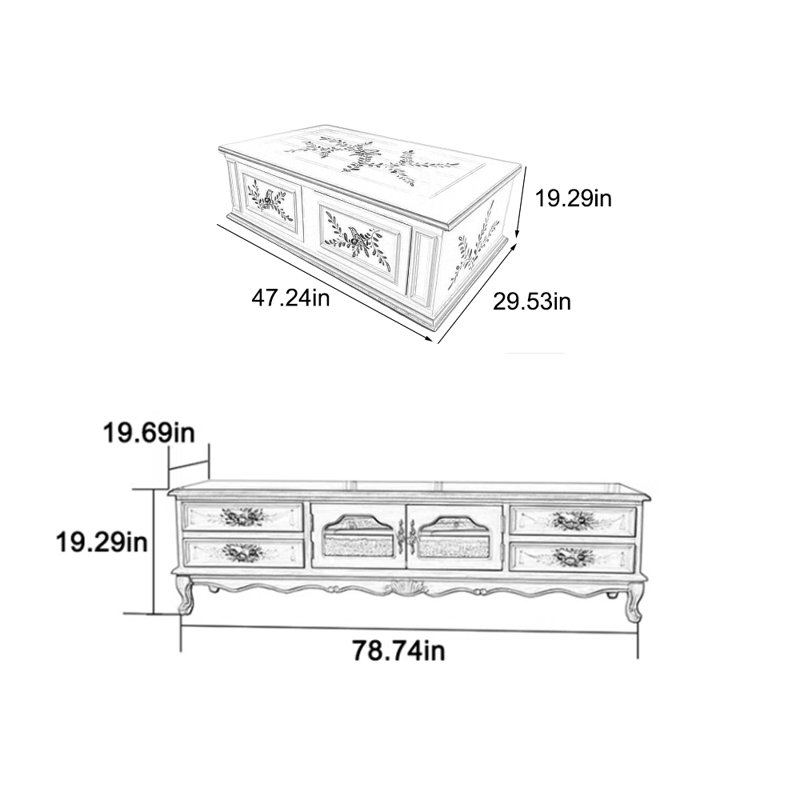 Table basse avec meuble télé fait à la main