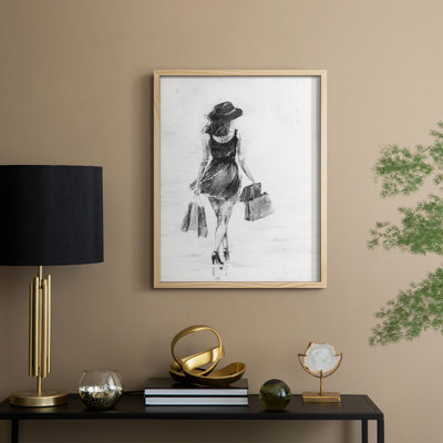 Shopping Day I Framed Print - Solid Wood