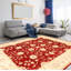 Tapis décoratif en laine rouge/crème de conception unique 8 pi 2 po x 9 pi 9 po noué à la main New Age