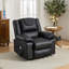 Fauteuil inclinable noir en polyuréthane chauffant et inclinable à massage pour personnes âgées-2048372451