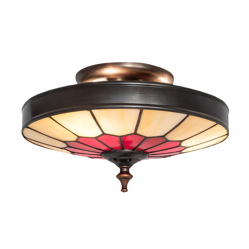 Plafonnier semi-encastré géométrique à 3 lumières unique, H 5,75 po x l 10 po x P 10 po