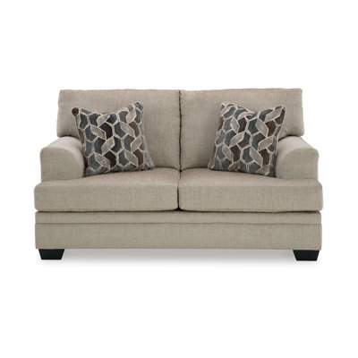 Ead Loveseat, 4 Accent Throw Pillows, Nutmeg  Polyester 67 Inch