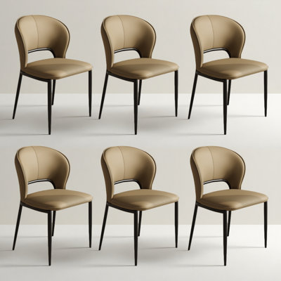 Modern Dining Chairs, Faux Leather Dining Room Chair with Stainless Steel Legs