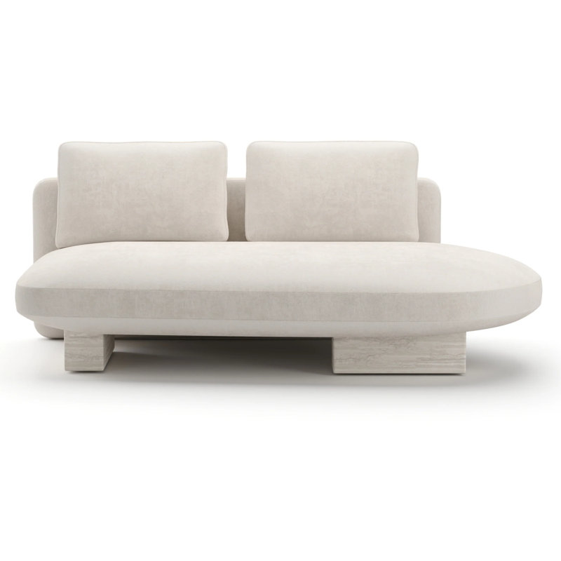 Overlap Laf Armless Bumper Ecru, Left Hand Facing