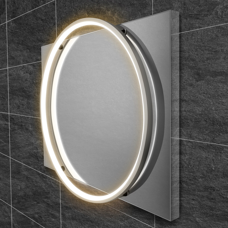 Solas Metal Wall Mirror, Chrome, 80cm H x 60cm W