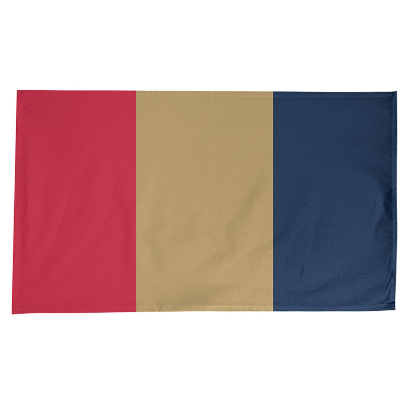 Chemin de table Florida, Rouge / doré mat / bleu, Mélange de coton, 102 po x 58 po