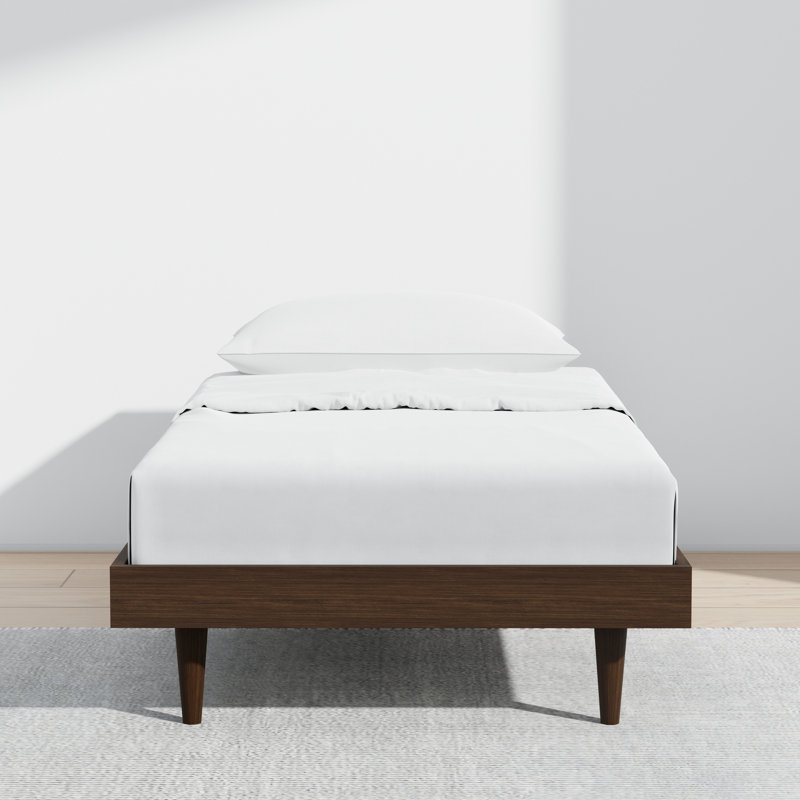 Wojcik Modern Wooden Bed Frame, Twin, Brown