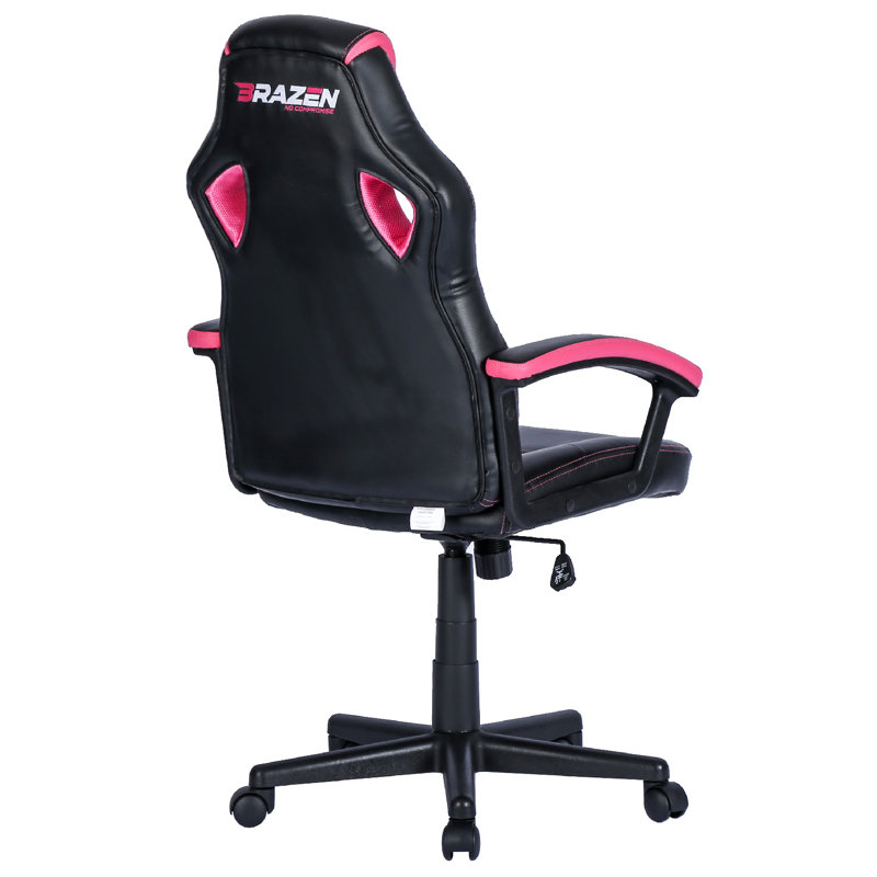 BraZen Salute PC Gaming Chair, Pink/Black