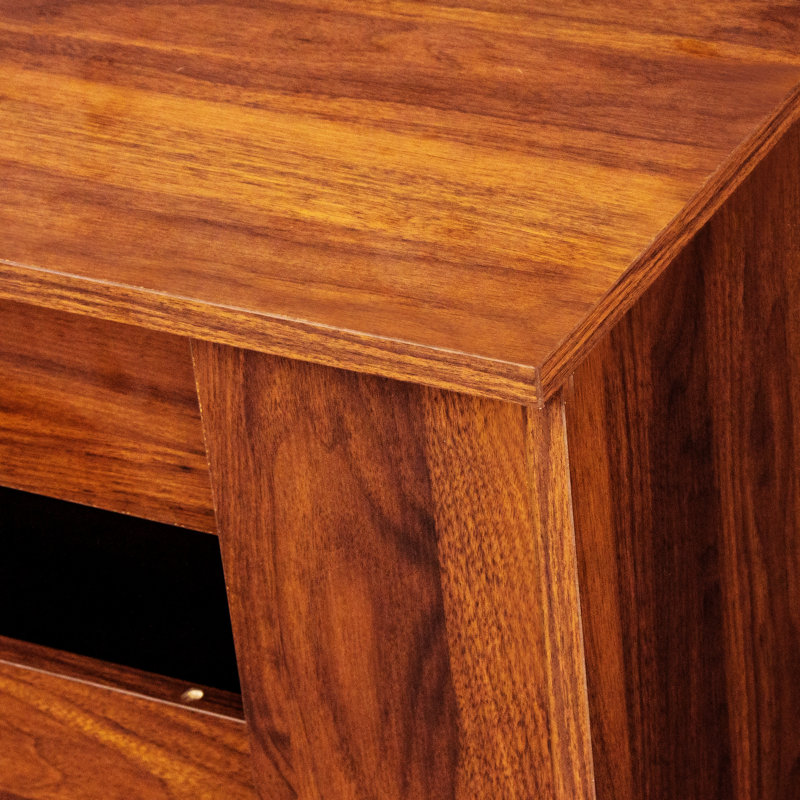 Table de salle à manger en bois avec pieds et rallonge en bois, Walnut