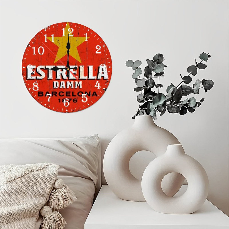Horloge murale en bois 10 po, mouvement silencieux, à piles (piles AA non incluses), décor artistique, parfait pour les décorations