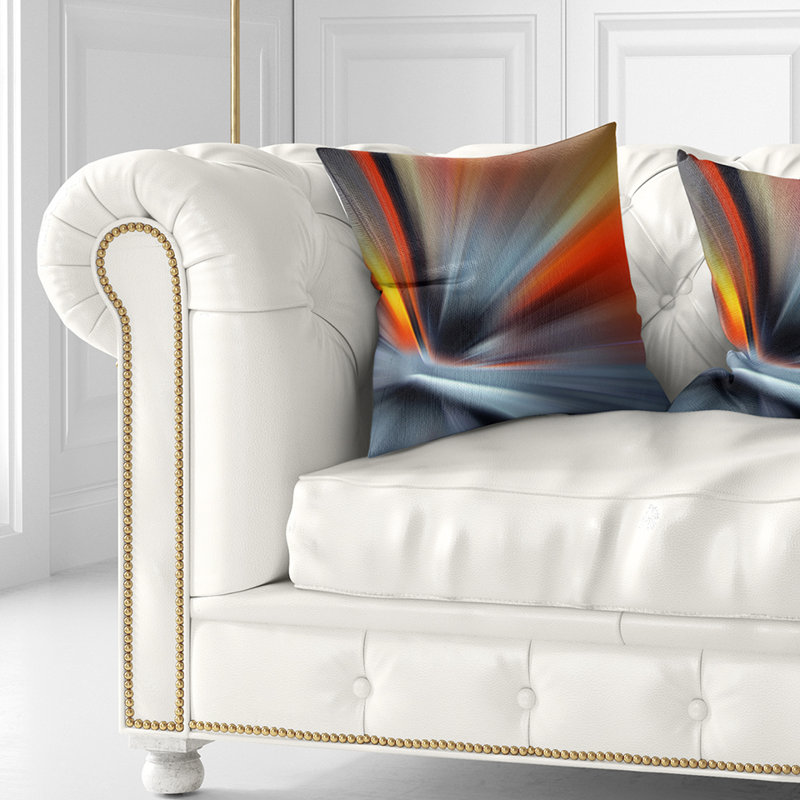  Coussin abstrait à grosses lignes abstraites, 16 po x 1 po, Coussin décoratif