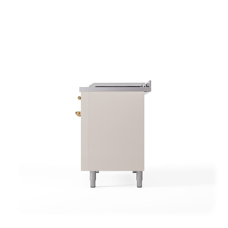 ILVE Nostalgie II, cuisinière à double combustible de 48 po, 5 brûleurs, plaque chauffante, surface de cuisson française
