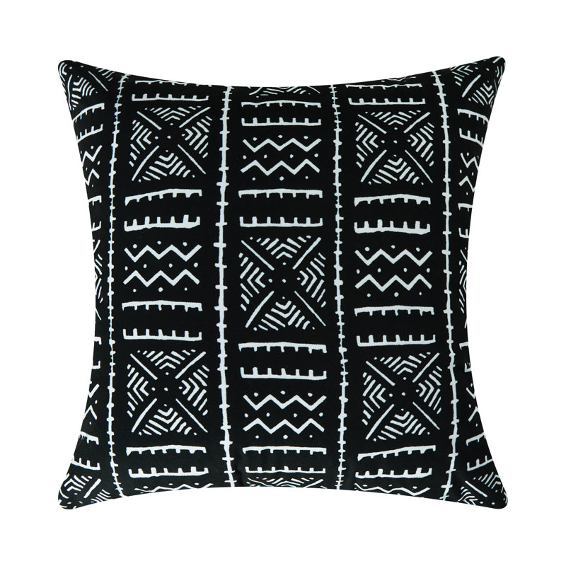 Housse de coussin d'extérieur carrée Lendsey, Noir