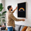 Neon Rainbow Light Modern - Wrapped Canvas-1673389834-1673389843