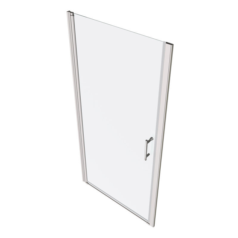 Porte de douche pivotante universelle ajustable 1 3/8 po - Verre trempé 1/4 po, poli, rainure murale, poignée en acier inoxydable de qualité # 304, installation facile, système lisse, fuite efficace