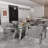 Jai Glass Top Metal Base Dining Table