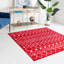 Tapis géométrique en chenille / polyester tissé à la machine Briehn - rouge / blanc-191151869
