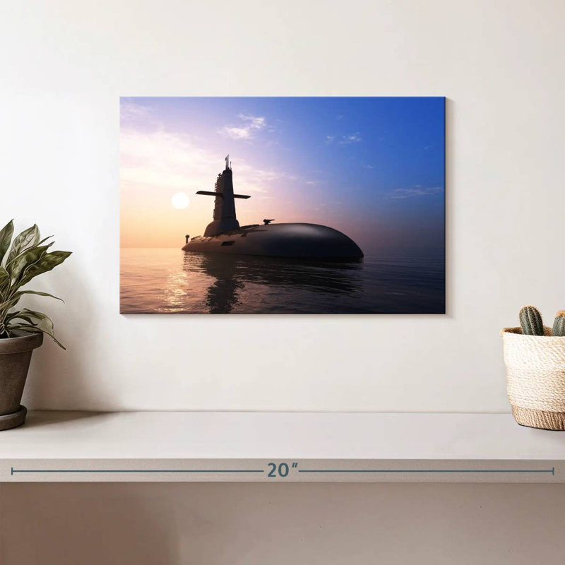 Mehar Submarine At Sea, 8" H x 12" W