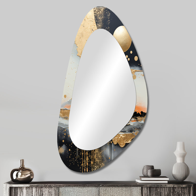 Clair de lune Reverie - Formes asymétriques de paysages abstraits - Grand miroir mural moderne