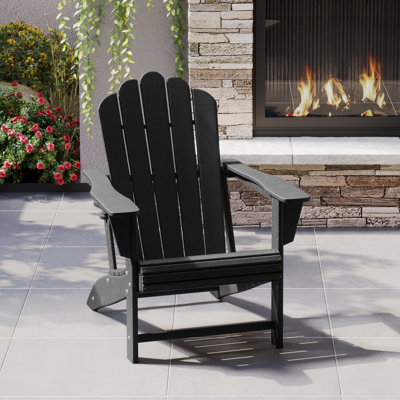 Outdoor Poly HDPE Adirondack Chair with Cupholder