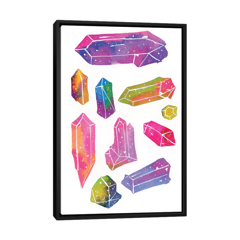 «Crystal Gem», impression sur toile, H 26 po x l 18 po x P 1,5 po, Toile avec cadre noir, Pas de tapis