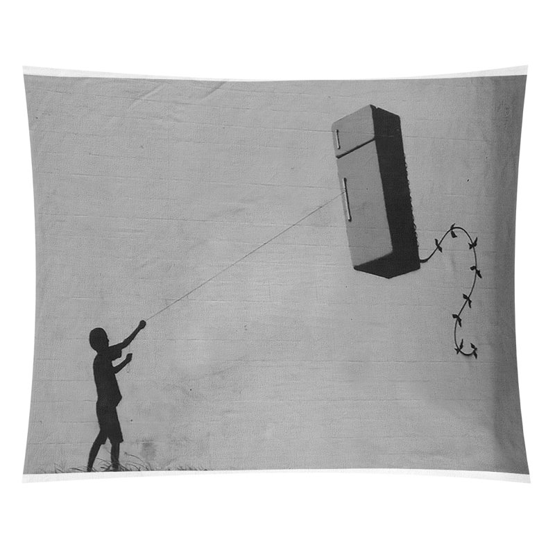 Tapisserie à fermeture réfrigérateur en polyester, H 68 po x l 80 po x P 1 po