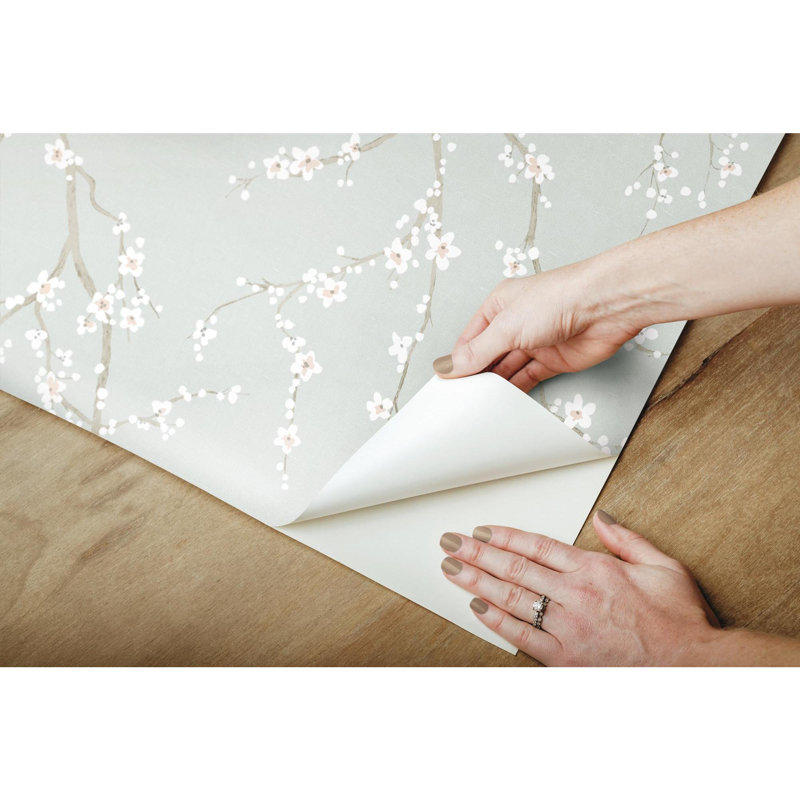 Arpin Peel & Stick Floral Roll, Blue/Green