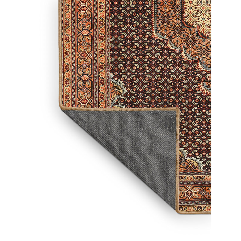 Tapis traditionnel brun / jaune Dietlinde, Rectangle 5 pi x 7 pi