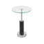 Table d'appoint ronde en marbre Cole and Grey avec tige et base en métal argenté
