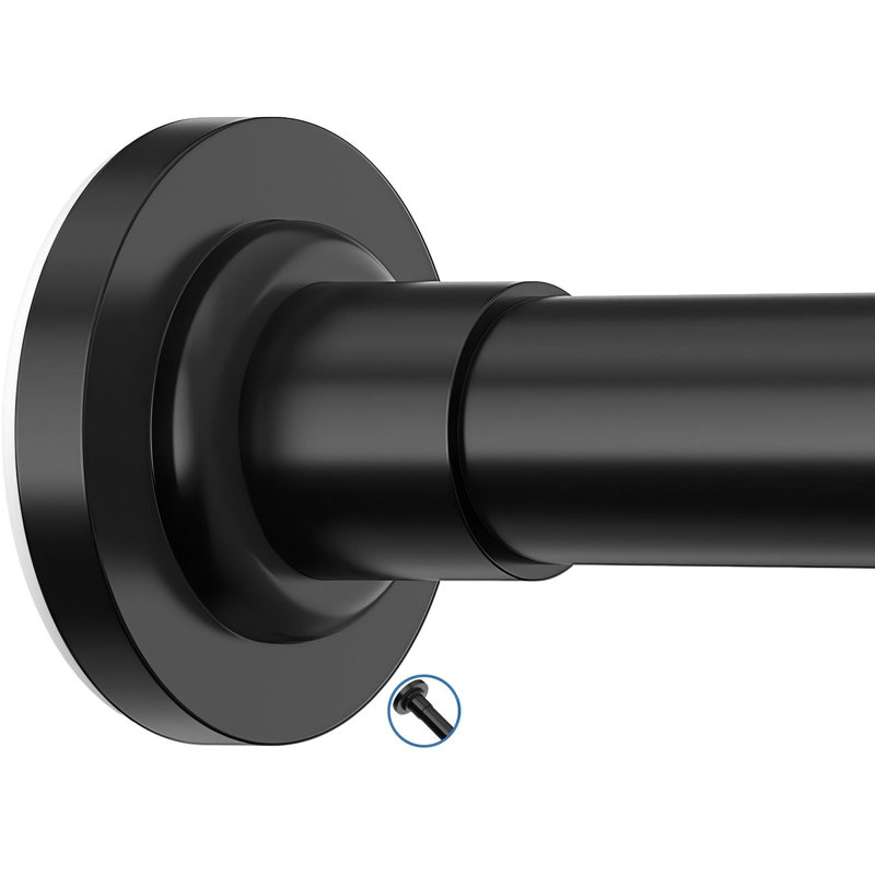 Barre de douche télescopique réglable de 81 à 190 cm (32 à 75 pouces), en acier inoxydable, avec ressort de tension. Parfait pour la salle de bain ou les fenêtres. Installation sans perçage, antidérapante et antirouille. Couleur : noir.