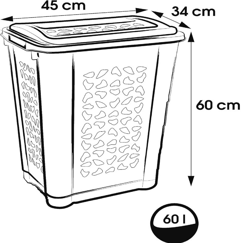 60 L Laundry Hamper, Blue